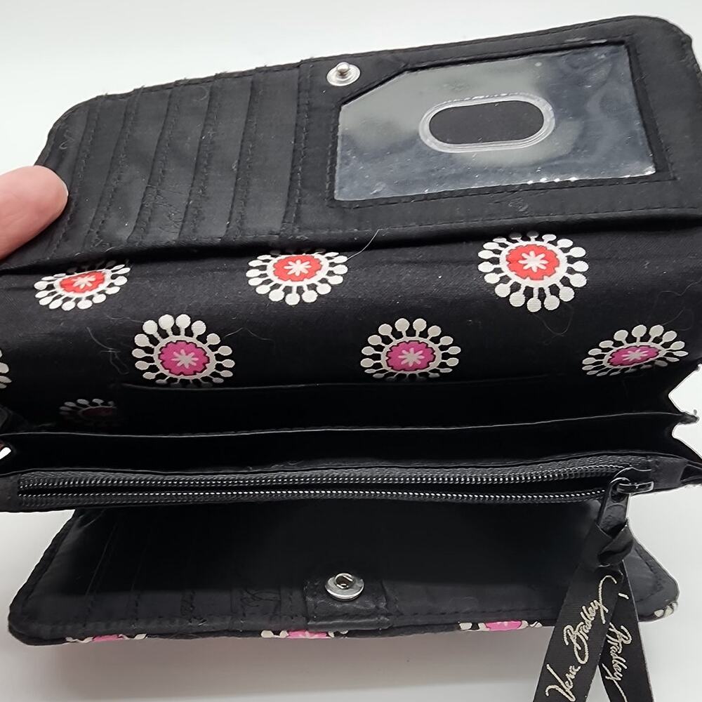 Vera Bradley Tri-Fold Black Quilted Wallet - Picture 3 of 6